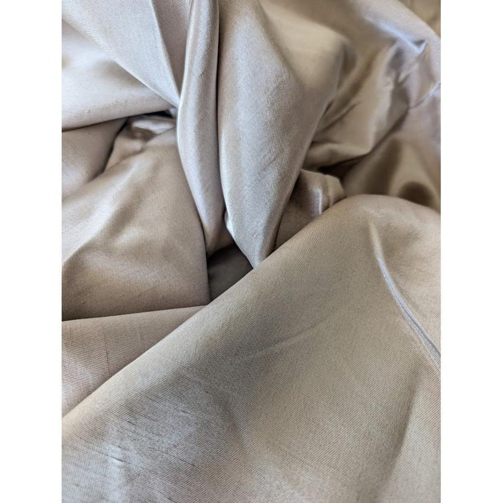 Vtg 90s Antique Satin 8 Yards 288x48 Pinky Cream Slub Texture Upholstery Curtain